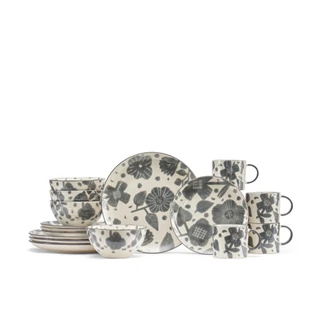 Thumbnail 1: Baum Baum Legacy Grey Floral 16 pc Dinnerware Set 