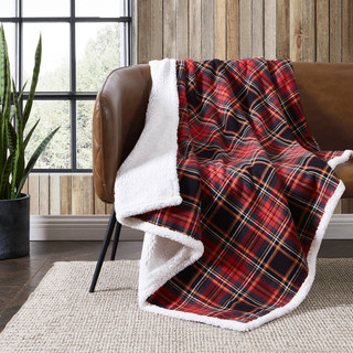 Thumbnail 4: Eddie Bauer Eddie Bauer Mountain Tartan Flannel Reversible Throw 