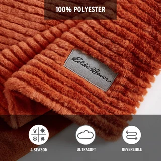 Thumbnail 12: Eddie Bauer Eddie Bauer Ribbed Super Soft Stripe Solid Microfleece Throw 