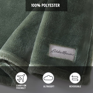 Thumbnail 12: Eddie Bauer Eddie Bauer Ultra Lux Plush Solid Reversible Throw Blanket 