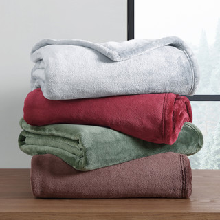 Thumbnail 8: Eddie Bauer Eddie Bauer Ultra Lux Plush Solid Reversible Throw Blanket 
