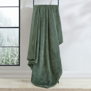 Thumbnail 4: Eddie Bauer Eddie Bauer Ultra Lux Plush Solid Reversible Throw Blanket 