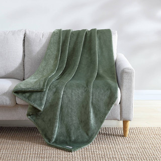 Thumbnail 2: Eddie Bauer Eddie Bauer Ultra Lux Plush Solid Reversible Throw Blanket 