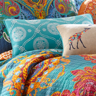 Thumbnail 4: Levtex Home Levtex Home Mackenzie Teal Embroidered Pillow 