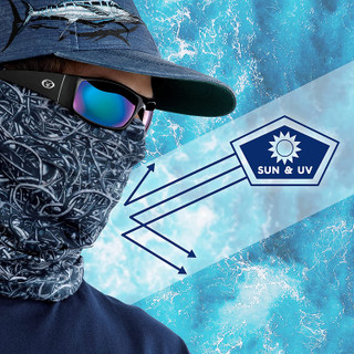 Thumbnail 6: Flying Fisherman Flying Fisherman Mens Blue Digi Camo Sunbandit Face Mask 