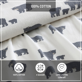 Thumbnail 16: Eddie Bauer Eddie Bauer Bear Family Cotton Flannel Sheet Set 
