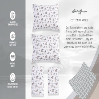 Thumbnail 18: Eddie Bauer Eddie Bauer Bear Family Cotton Flannel Sheet Set 