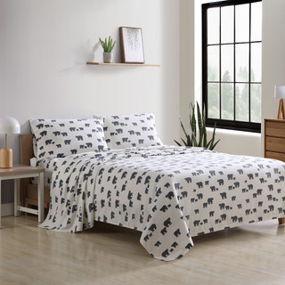 Thumbnail 2: Eddie Bauer Eddie Bauer Bear Family Cotton Flannel Sheet Set 