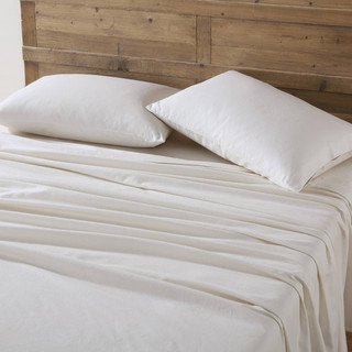 Thumbnail 2: Eddie Bauer Eddie Bauer Solid Ivory Cotton Flannel Sheet Set 