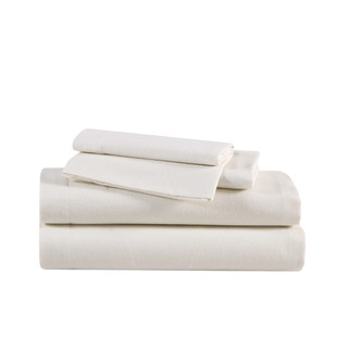 Thumbnail 4: Eddie Bauer Eddie Bauer Solid Ivory Cotton Flannel Sheet Set 