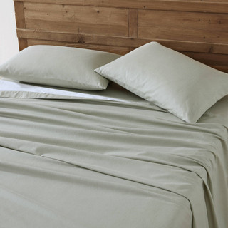 Thumbnail 1: Eddie Bauer Eddie Bauer Solid Fennel Green Cotton Flannel Sheet Set 