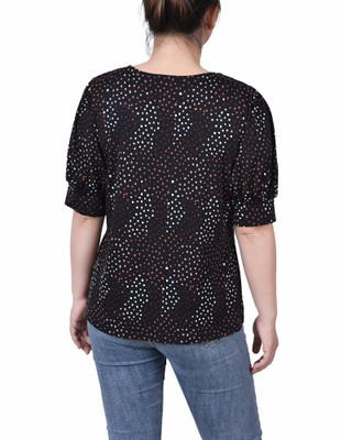 Thumbnail 23: Ny Collection NY Collection Petite Short Sleeve Balloon Sleeve Top 