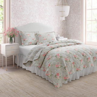 Thumbnail 8: Laura Ashley Laura Ashley Melany 100% Cotton Reversible Quilt Set 