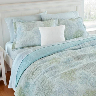 Thumbnail 32: Laura Ashley Laura Ashley Saltwater 100% Cotton Reversible Quilt Set 