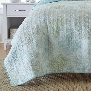 Thumbnail 16: Laura Ashley Laura Ashley Saltwater 100% Cotton Reversible Quilt Set 