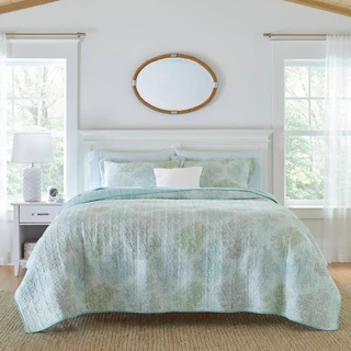 Thumbnail 4: Laura Ashley Laura Ashley Saltwater 100% Cotton Reversible Quilt Set 