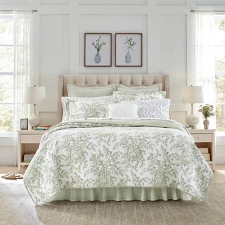 Thumbnail 4: Laura Ashley Laura Ashley Bedford 100% Cotton Reversible Quilt 