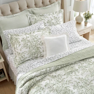 Thumbnail 32: Laura Ashley Laura Ashley Bedford 100% Cotton Reversible Quilt 