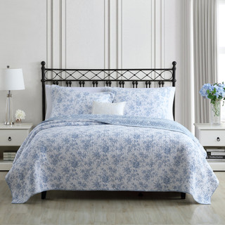 Thumbnail 32: Laura Ashley Laura Ashley Walled Garden 100% Cotton Reversible Quilt Set 