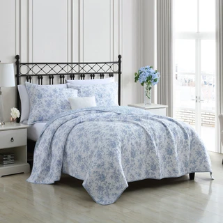 Thumbnail 1: Laura Ashley Laura Ashley Walled Garden 100% Cotton Reversible Quilt Set 