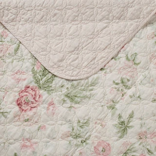 Thumbnail 36: Laura Ashley Laura Ashley Breezy Floral 100% Cotton Reversible Quilt Set 