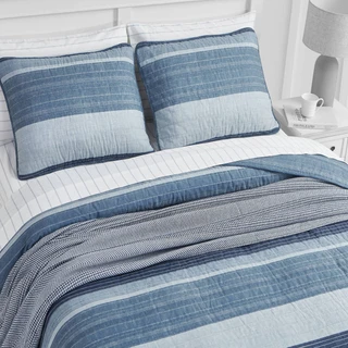 Thumbnail 36: Nautica Nautica Ridgeport 100% Cotton Reversible Quilt Set 
