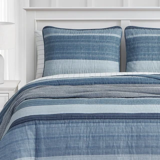 Thumbnail 12: Nautica Nautica Ridgeport 100% Cotton Reversible Quilt Set 