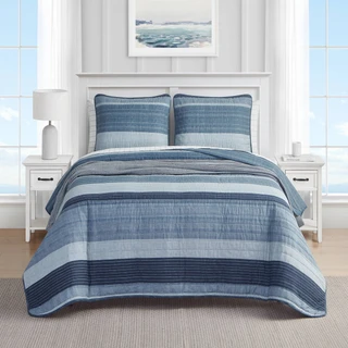Thumbnail 4: Nautica Nautica Ridgeport 100% Cotton Reversible Quilt Set 