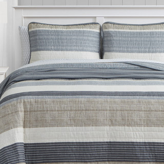 Thumbnail 3: Nautica Nautica Ridgeport 100% Cotton Reversible Quilt Set 