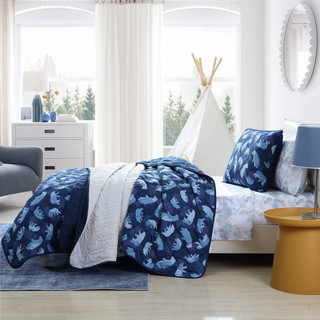 Thumbnail 24: Eddie Bauer Eddie Bauer Kids Camp Camo Bear Reversible Quilt Set 