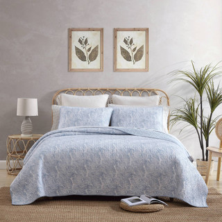 Thumbnail 1: TOMMY BAHAMA Tommy Bahama Distressed Water Leaves Reversible Quilt Set 