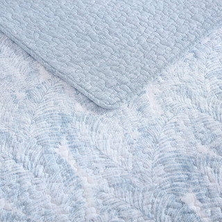Thumbnail 6: TOMMY BAHAMA Tommy Bahama Distressed Water Leaves Reversible Quilt Set 