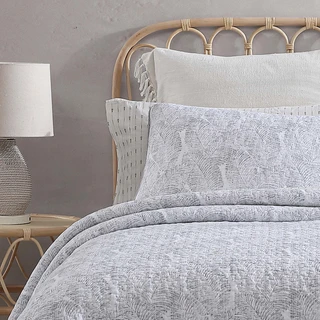 Thumbnail 16: TOMMY BAHAMA Tommy Bahama Distressed Water Leaves Reversible Quilt Set 
