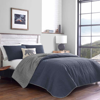 Thumbnail 24: Eddie Bauer Eddie Bauer Hidden Lake Reversible Quilt Set in Blue 