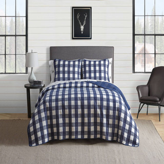 Thumbnail 20: Eddie Bauer Eddie Bauer Lakehouse Plaid 100% Cotton Reversible Quilt Set 
