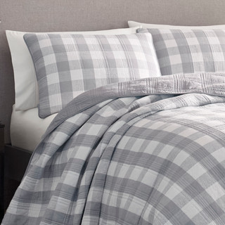 Thumbnail 8: Eddie Bauer Eddie Bauer Lakehouse Plaid 100% Cotton Reversible Quilt Set 