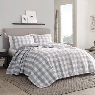 Thumbnail 4: Eddie Bauer Eddie Bauer Lakehouse Plaid 100% Cotton Reversible Quilt Set 