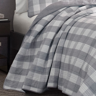 Thumbnail 20: Eddie Bauer Eddie Bauer Lakehouse Plaid 100% Cotton Reversible Quilt Set 