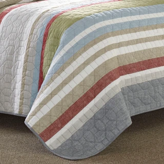 Thumbnail 12: Eddie Bauer Eddie Bauer Salmon Ladder 100% Cotton Reversible Quilt Set 