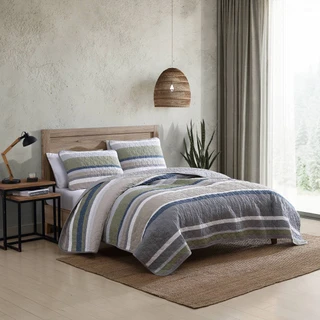 Thumbnail 8: Eddie Bauer Eddie Bauer Salmon Ladder 100% Cotton Reversible Quilt Set 