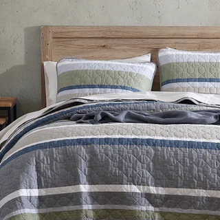 Thumbnail 12: Eddie Bauer Eddie Bauer Salmon Ladder 100% Cotton Reversible Quilt Set 