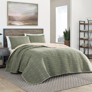 Thumbnail 1: Eddie Bauer Eddie Bauer Troutdale 100% Cotton Reversible Quilt Set 