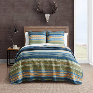 Thumbnail 20: Eddie Bauer Eddie Bauer Yakima Valley Stripe 100% Cotton Quilt Set 