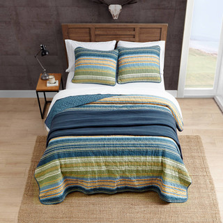 Thumbnail 24: Eddie Bauer Eddie Bauer Yakima Valley Stripe 100% Cotton Quilt Set 