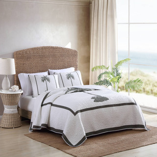 Thumbnail 4: TOMMY BAHAMA Tommy Bahama Palm Island 100% Cotton Reversible Quilt 