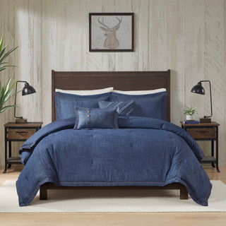Thumbnail 5: Woolrich Woolrich Perry Oversized Denim Comforter Set 