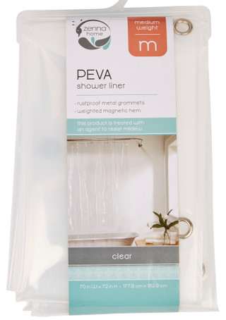 Thumbnail 4: Zenna Home Zenna Home Clear Medium Weight PEVA Shower Liner 