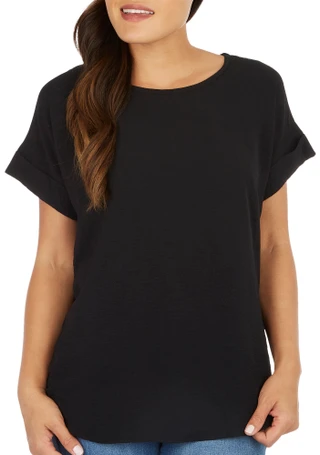 Thumbnail 2: Blue Sol Blue Sol Womens Solid Dolman Short Sleeve Top 