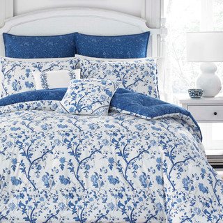 Thumbnail 3: Laura Ashley Laura Ashley Elise 100% Cotton Comforter Bonus Set 