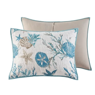 Thumbnail 12: Madison Park Pebble Beach Cotton Sateen Quilt Set with Throw Pillows 